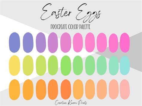 Easter Eggs Procreate Color Palette Spring Time Color Swatches Easy Instant Download Etsy Uk