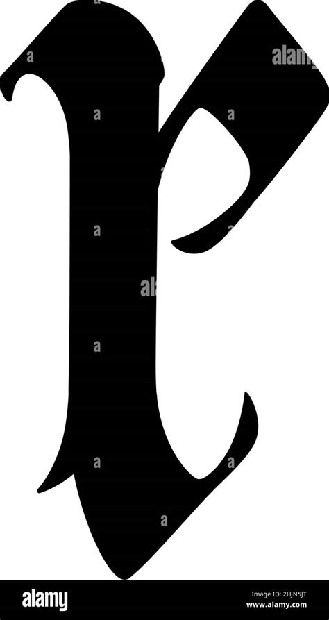 The Letter R In The Gothic Style Vector Old Alphabet The Symbol Is