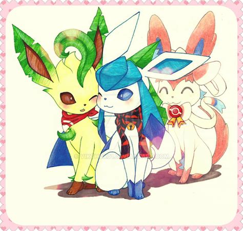 Leafeon Glaceon Sylveon By Vikthor01 On Deviantart