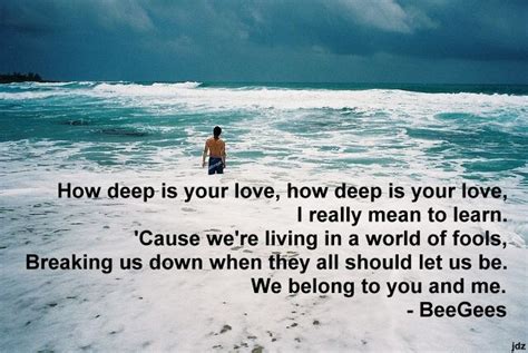 How Deep Is Your Love Lyrics To Live By Song Lyric Quotes Favorite