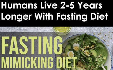 Study Indicates Fasting Mimicking Diets Help Humans Live 2 To 5 Years