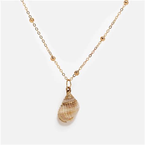 Gold Plated Shell Necklace Boho Shell Necklace Layering Etsy