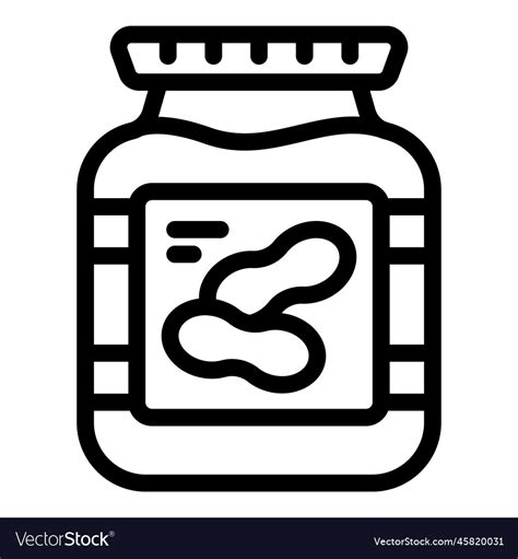 Butter Jar Icon Outline American Peanut Royalty Free Vector