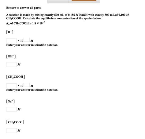 Solved Be Sure To Answer All Parts A Solution Is Made By Mixing