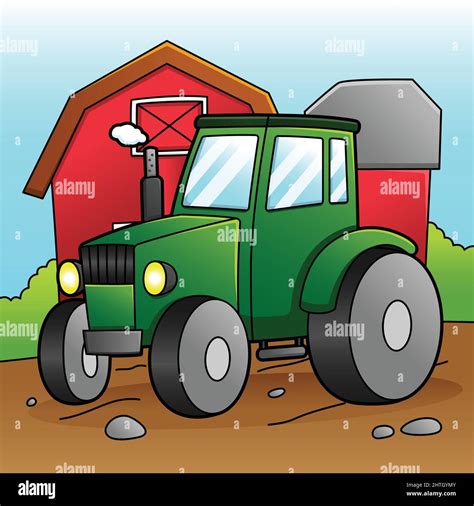 Tractor Cartoon Colored Vehicle Illustration Stock Vector Image Art