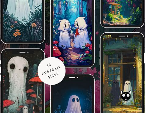 Whimsy Spirits 13 Spring Theme Ghost Phone Wallpaper Collection The