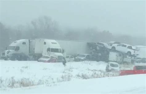 At Least 40 Vehicles Involved In Snowy Pileup Shutting Down