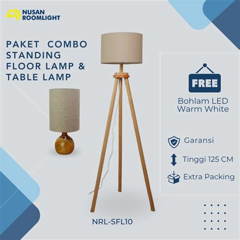 Jual Paket Lampu Berdiri Standing Lantai Sudut Beside Floor Lamp Dan