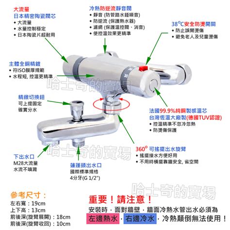 哈士奇的賣場 【正台製 Tuv認證】sfb0360 大流量 靜音 恆溫龍頭 溫控龍頭 淋浴龍頭 浴缸龍頭 不會忽冷忽熱 定溫龍頭 恆溫水龍頭