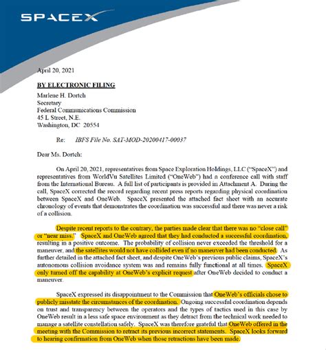 Michael Sheetz On Twitter SpaceX In An FCC Filing Says There Was No