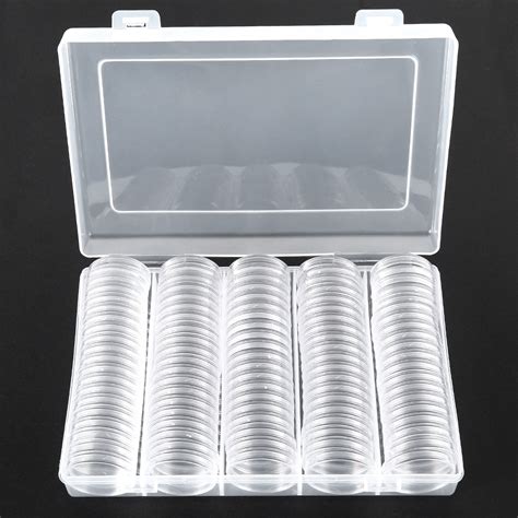 100pcs 30mm Coin Capsules Round Plastic Coin Holder Case Coin