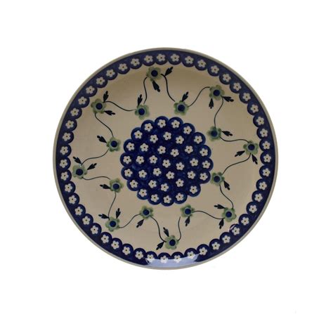 Boleslawiec Polish Pottery Plate 10.75 Plate Blue Green Flowers Vine Handmade - Etsy