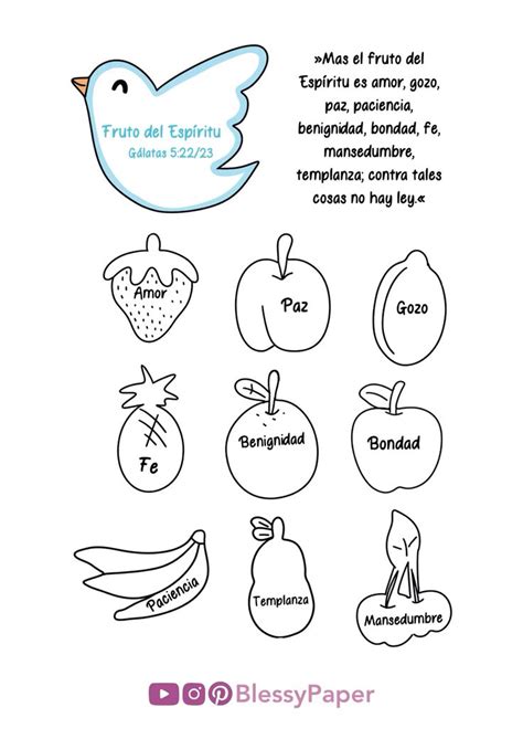 Ficha De Actividad Fruto Del Espíritu Santo En 2024 Lecciones De Biblia Para Preescolar