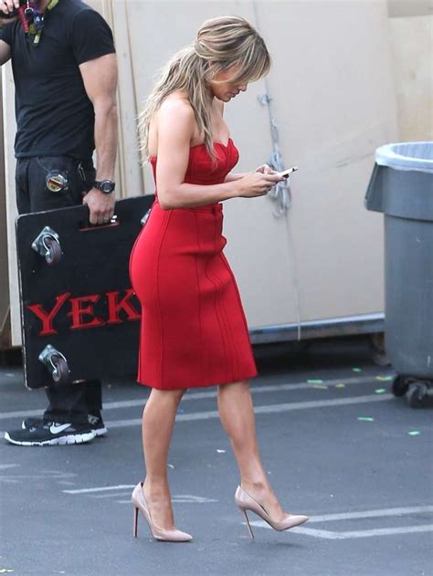 Jennifer Lopez In Red Dress At American Idol 10 Gotceleb