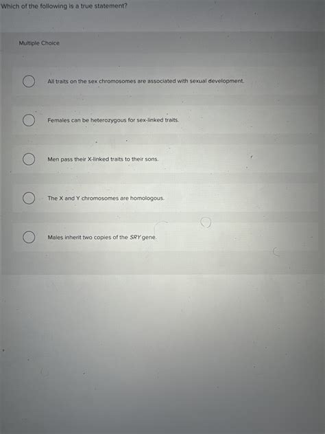 Solved Which Of The Following Is A True Statementmultiple
