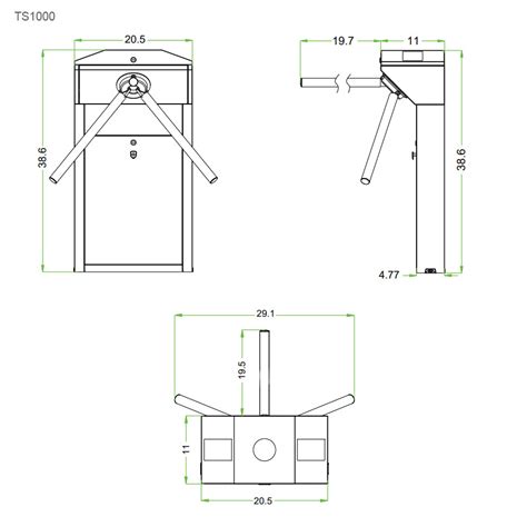 TS1000 Tripod Slim Series Waist High Turnstile TURNSTILES Us