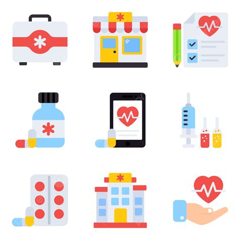 Medication Medical Clipart Vector Pack Of Medical Flat Icons Icons