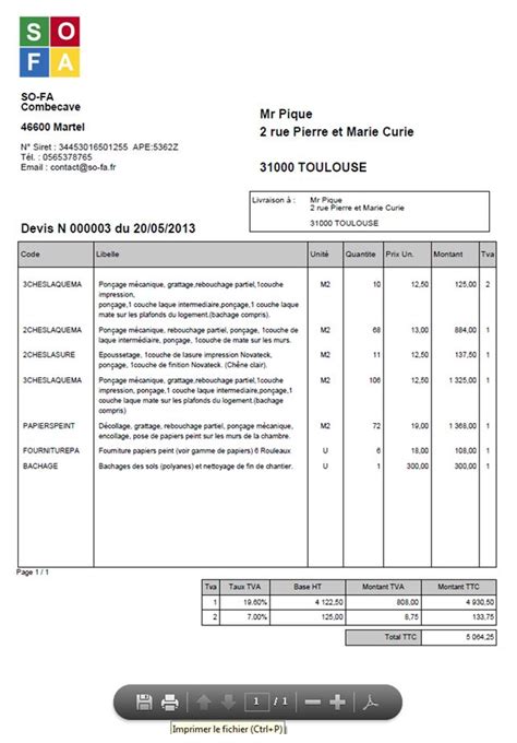 Comment Imprimer Un Devis Logiciel En Ligne De Devis Et Factures Pour
