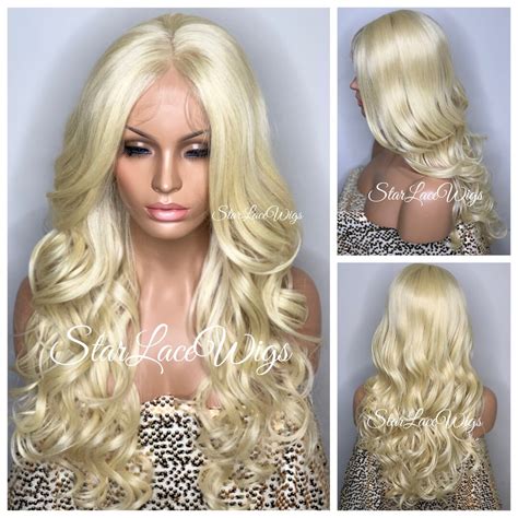 Platinum Blonde Lace Front Wig 613 Synthetic Curly 13x6 Parting Space Heat Resistant Wigs