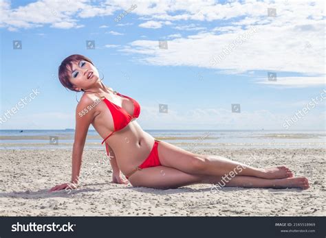 Sexy Asian Red Bikini Female Lady Stock Photo Shutterstock