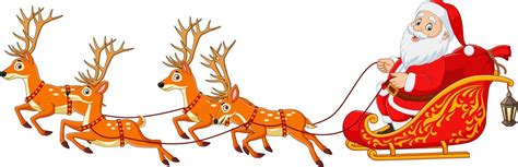 Christmas Cartoon Santa with Reindeer Sleigh 5162044 Vector Art at Vecteezy