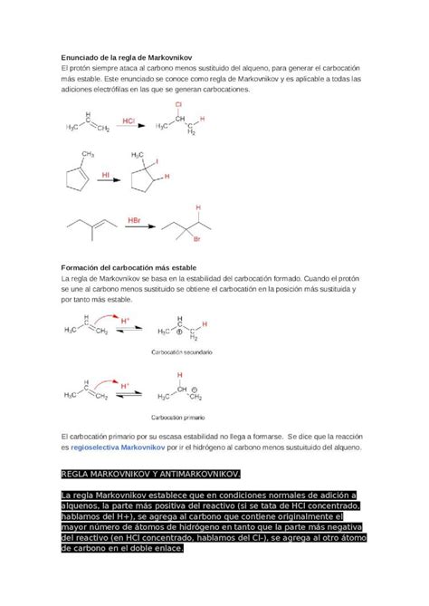 DOCX Enunciado De La Regla De Markovnikov DOKUMEN TIPS