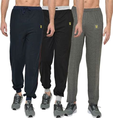 Buy Vimal Jonney Men Multicolor Solid Cotton Blend Track Pants Pack Of