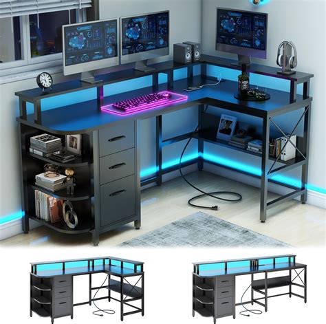 Isunirm U Shaped Computer Desk Customizable L Shaped