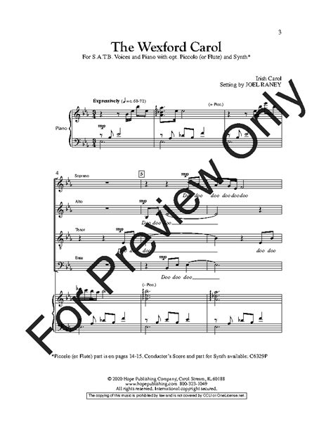 The Wexford Carol Satb Arr Joel Raney Jw Pepper Sheet Music