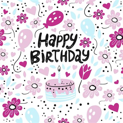 Premium Vector Happy Birthday Cute Birthday Card