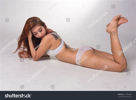 Sexy Asian Woman White Lingerie On Stock Photo Shutterstock