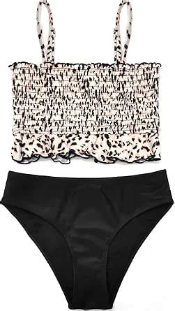 SHEKINI Bañador con Volantes para niñas Bikini Bandeau Fruncido