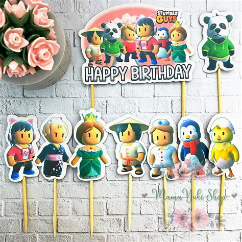 Jual Topper Cake Hiasan Kue Ulang Tahun Anak Karakter Stumble Guys Girl