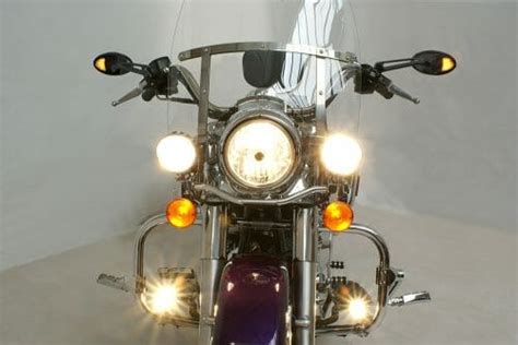 RIVCO Chrome Motorcycle Mirrors With LED Turn Signals And Running Lights