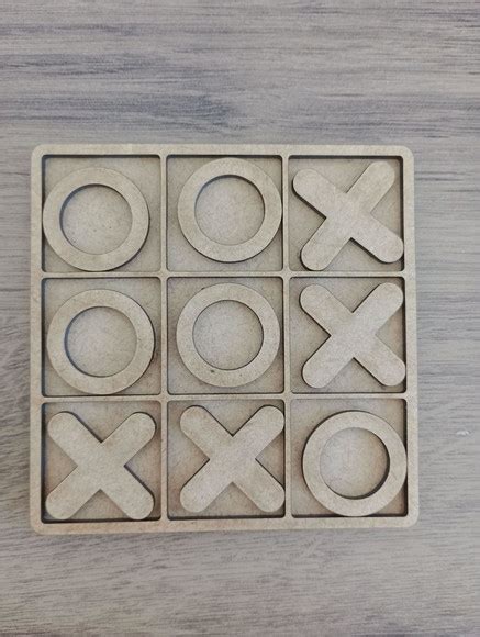 Jogo Da Velha Tic Tac Toe Em Madeira Mdf Elo