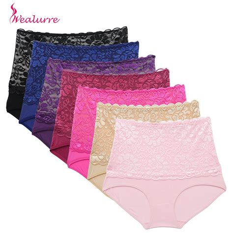 Wealurre Sexy Lace Womans Panties Underwear High Waist Panties Plus