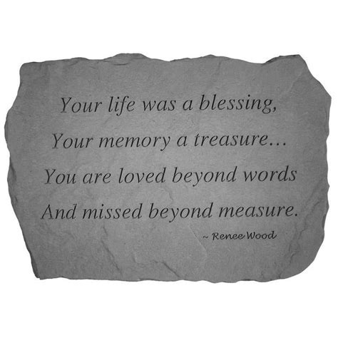 Memorial Garden Stone | Your Life Was a Blessing | Memorial garden ...