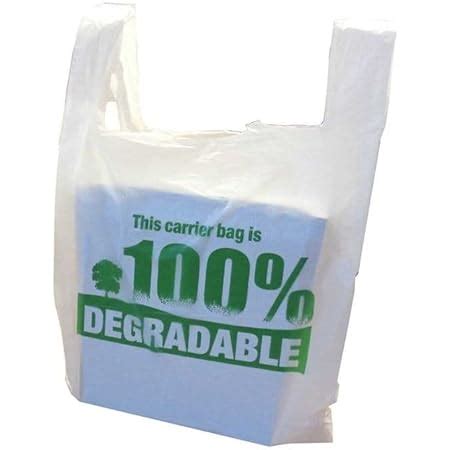 100 Degradable White Vest Carrier Bags 11 X 17 X 21 Large Eco