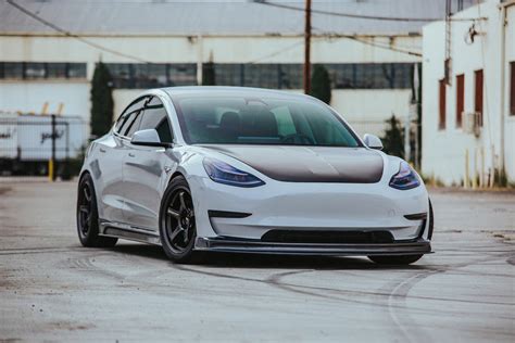 Seibon Carbon Fiber Front Lip Spoiler For Tesla Model 3 2017 2020 Evannex Aftermarket Tesla