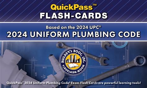 Uniform Plumbing Code QuickPass Flash Cards Based On The 2024 UPC Mary