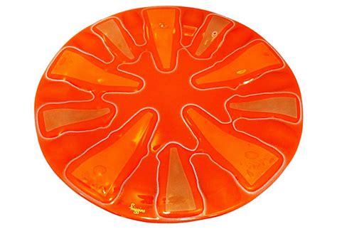 Large Fused Art Glass Charger By Michael And Frances Higgins Modernism