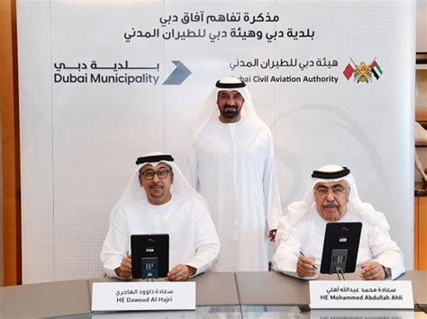 Dubai Civil Aviation Authority Dubai Municipality Sign Mou To Boost