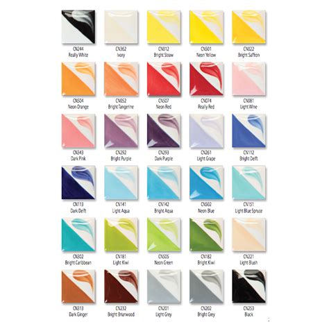 Duncan Concepts Glazes Color Chart