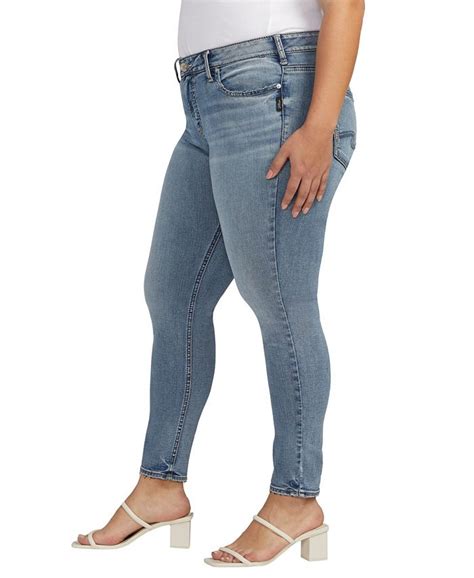 Silver Jeans Co Plus Size Britt Low Rise Skinny Leg Jeans And Reviews Jeans Plus Sizes Macys