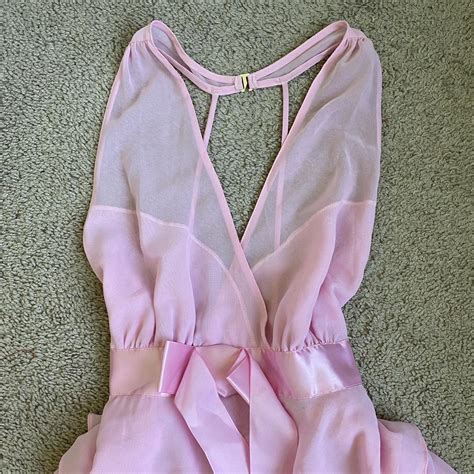 Pink Ruffle Lingerie Slip Size Large Ruffle Depop