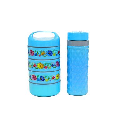 Buy Layer Designer Steel Insulated Tiffin With Insulated Hot Cold Flask LSITWF Online At