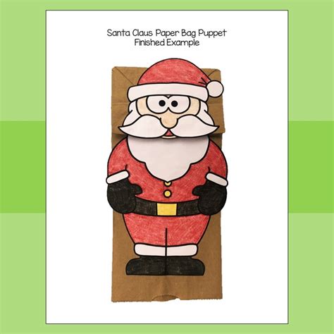 Santa Claus Paper Bag Puppet Christmas Craft Activity | Made By Teachers