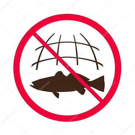 No Fishing Sign Vector