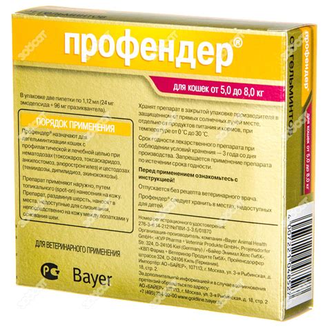 Профендер для кошек – инструкция по применению
