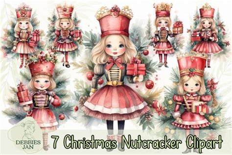 Watercolor Christmas Nutcracker Clipart Graphic By Debbieesjan